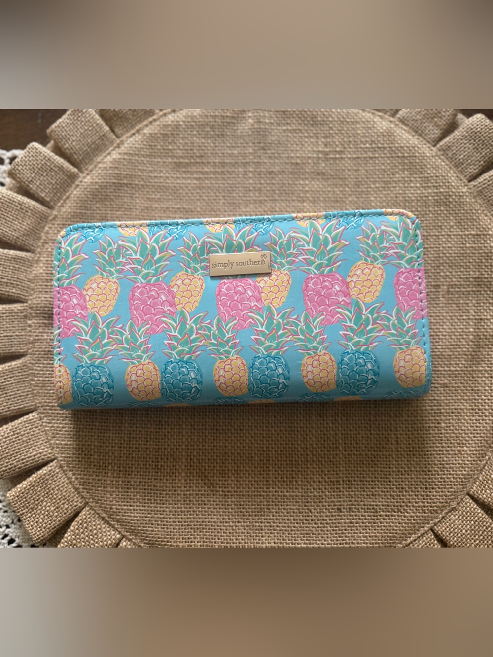 Simply Southern Turquoise Pineapple Print Phone Wallet Case